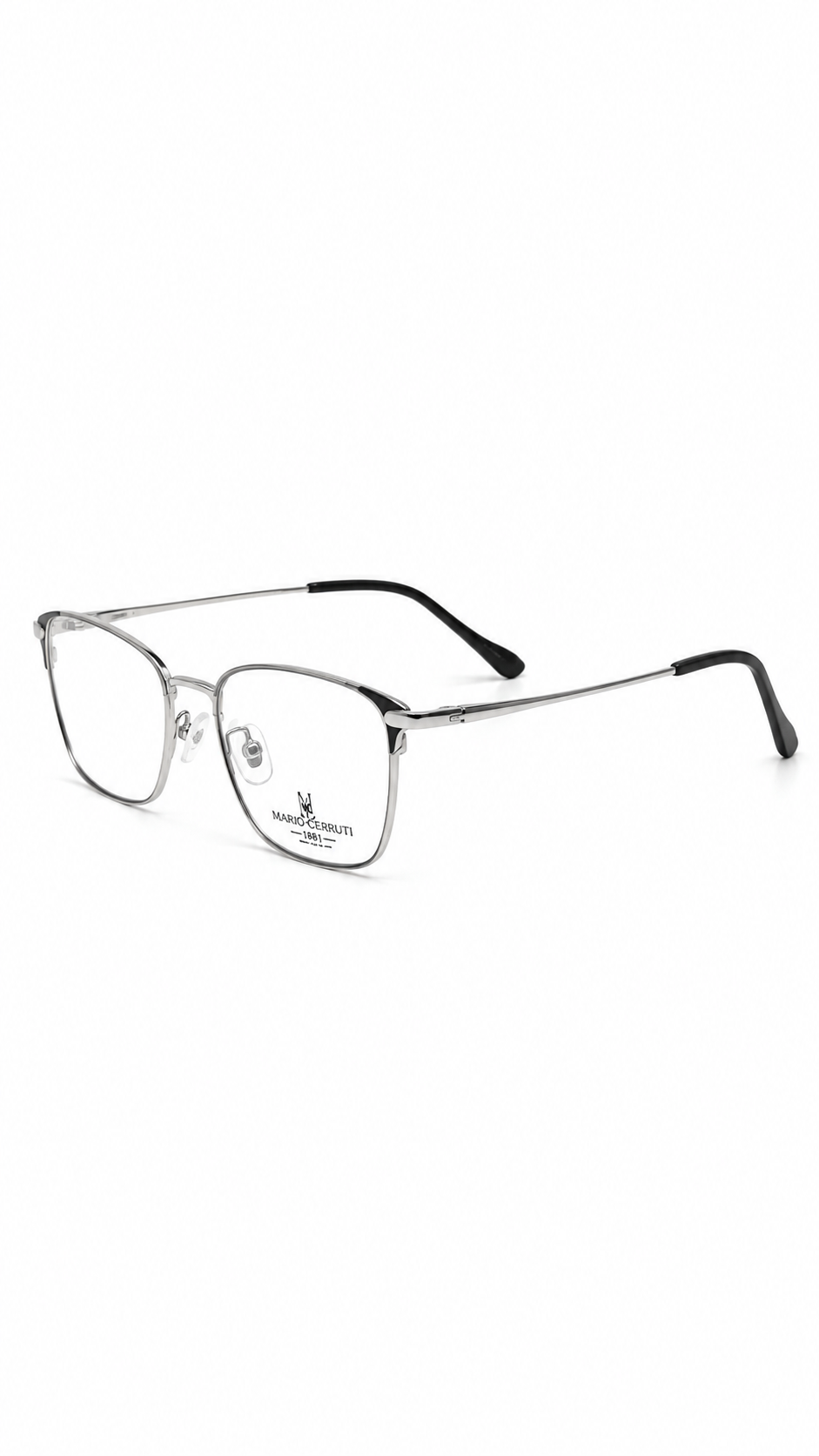 Psycho Bunny PB-229 Black & Silver Square Men's Eyeglasses (53mm)