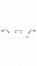 Dior A4013 Silver Rhinestone Rimless Geometric Eyeglasses (53mm)
