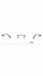 Dior A4013 Silver Rhinestone Rimless Geometric Eyeglasses (53mm)
