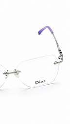 Dior A4013 Silver Rhinestone Rimless Geometric Eyeglasses (53mm)