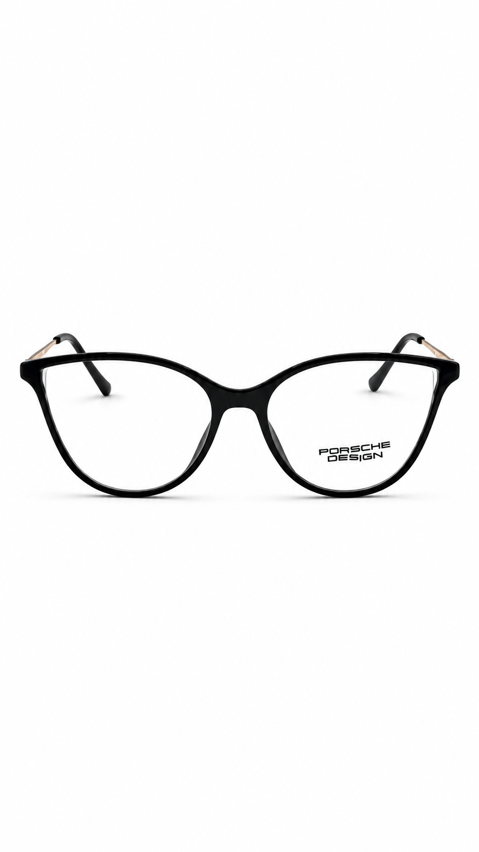 Porsche Design 8022 C1 Black & Gold Cat-Eye Eyeglasses (52mm)