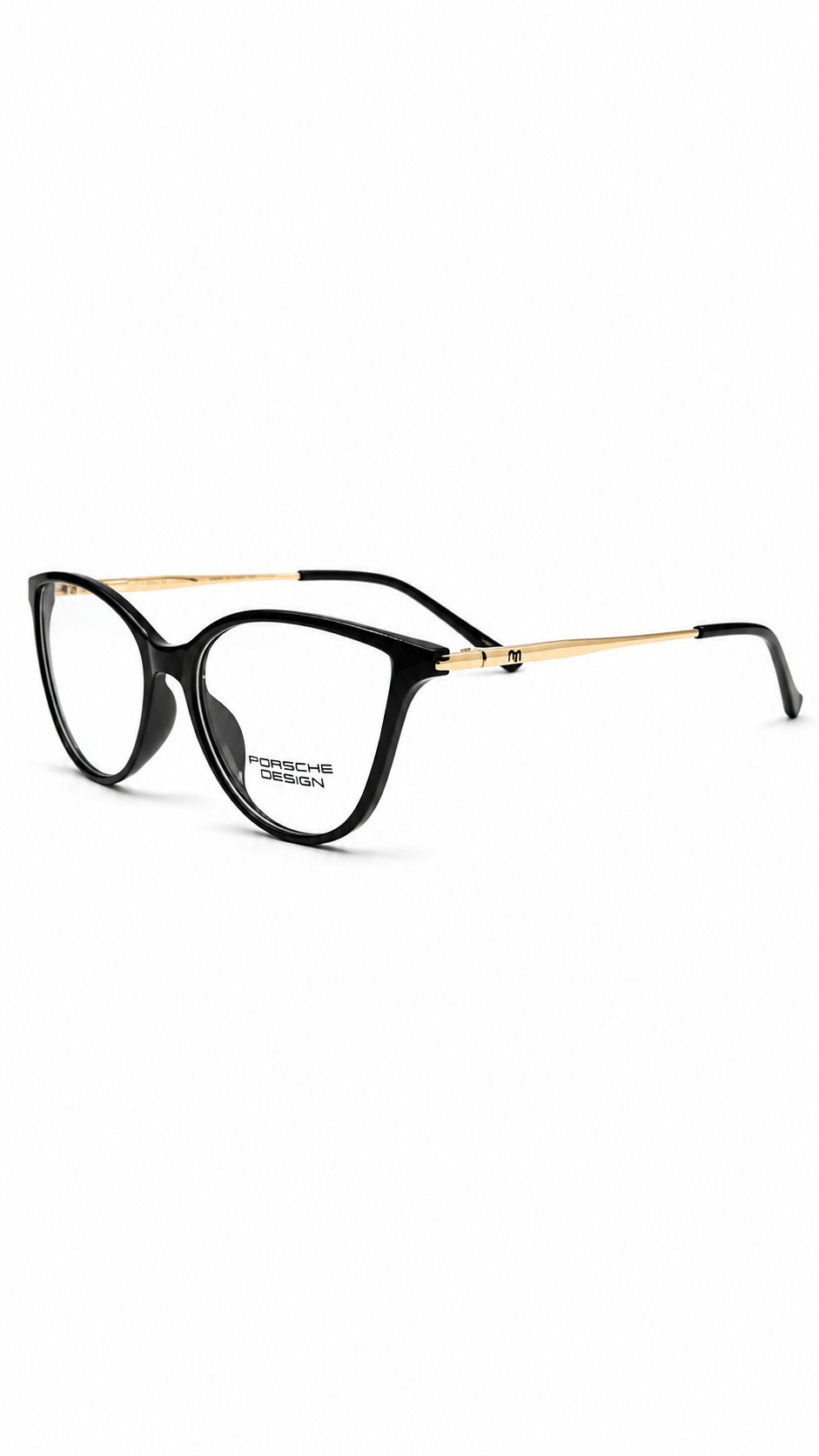 Porsche Design 8022 C1 Black & Gold Cat-Eye Eyeglasses (52mm)