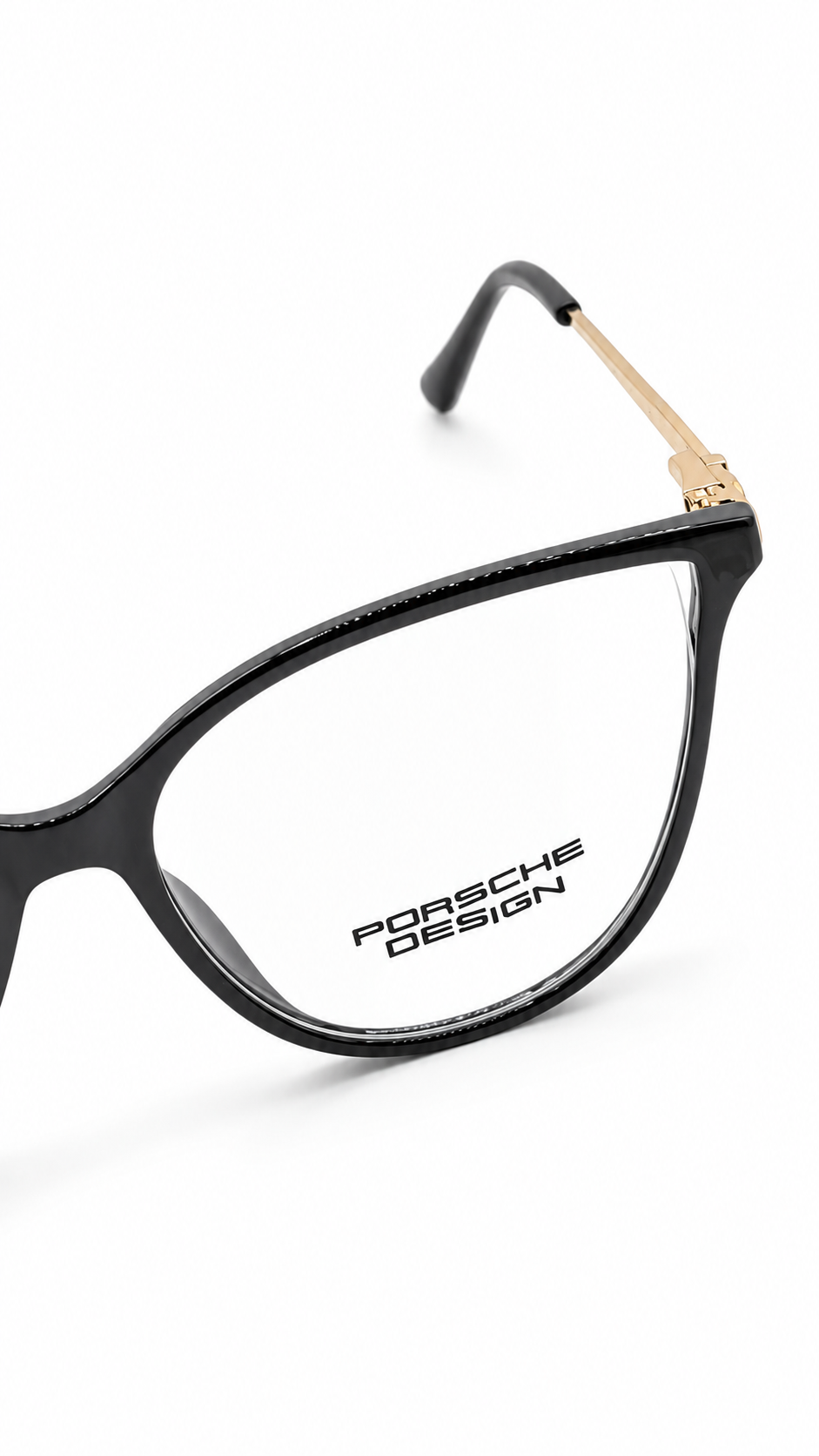 Porsche Design 8022 C1 Black & Gold Cat-Eye Eyeglasses (52mm)