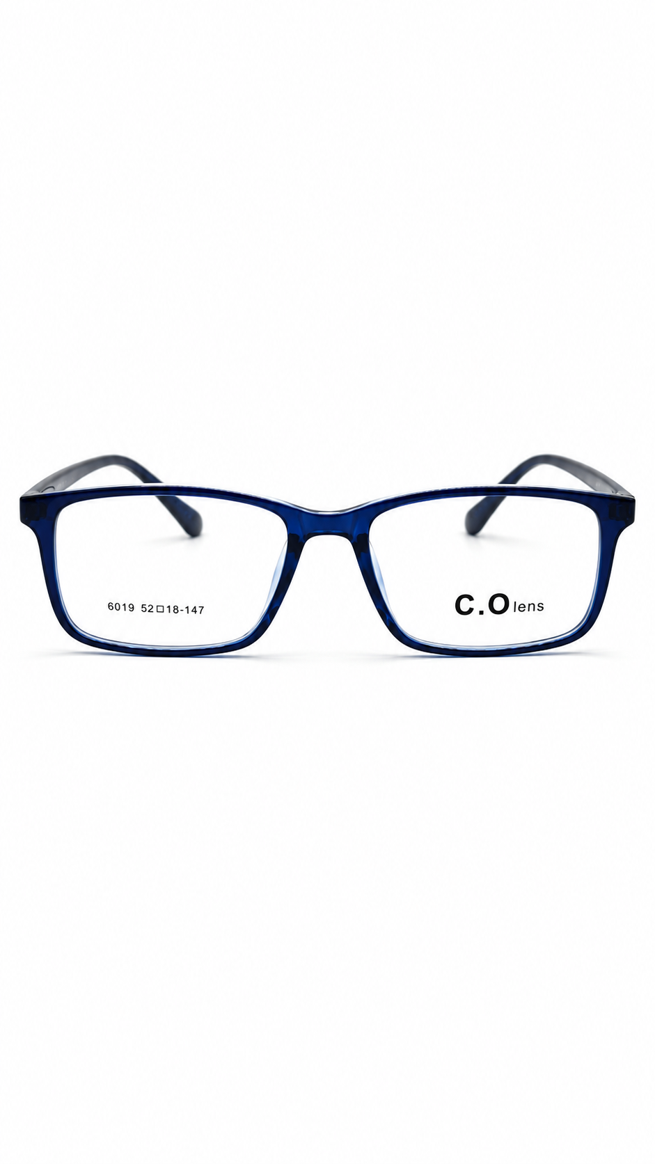 C.O Lens 6019 C07 Electric Blue Rectangular Eyeglasses (52mm)