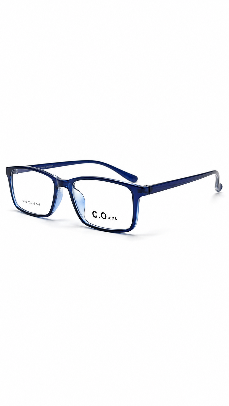 C.O Lens 6019 C07 Electric Blue Rectangular Eyeglasses (52mm)