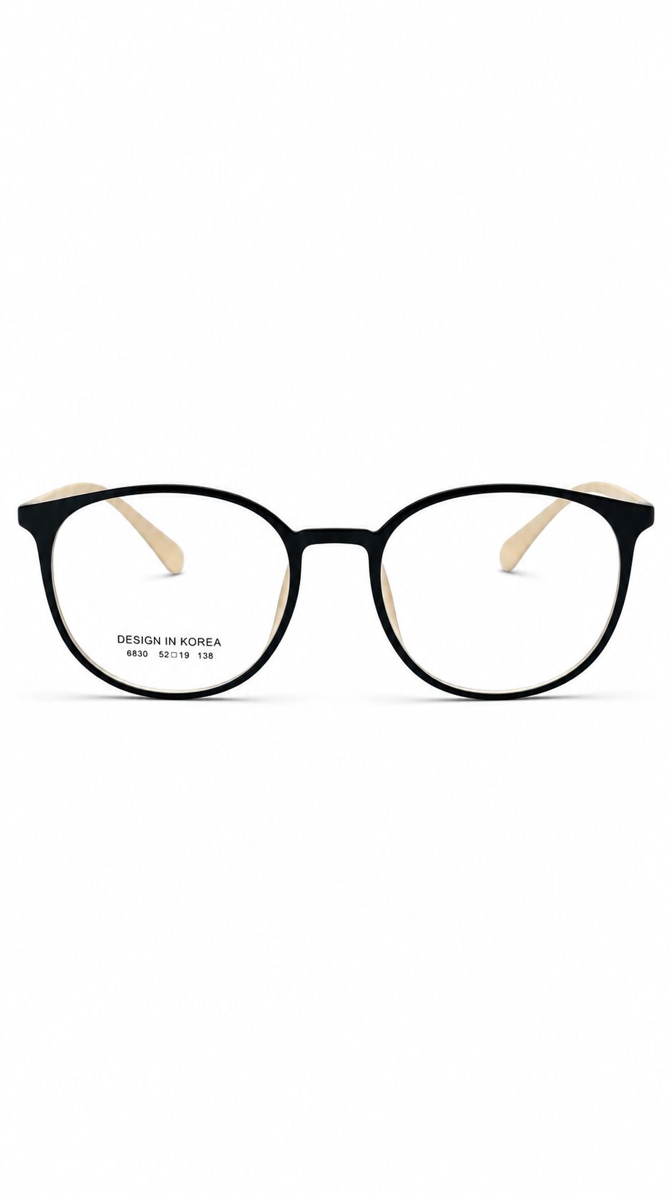 6830 C35 Korean Design Lightweight Black & Honey Beige Optical Frame