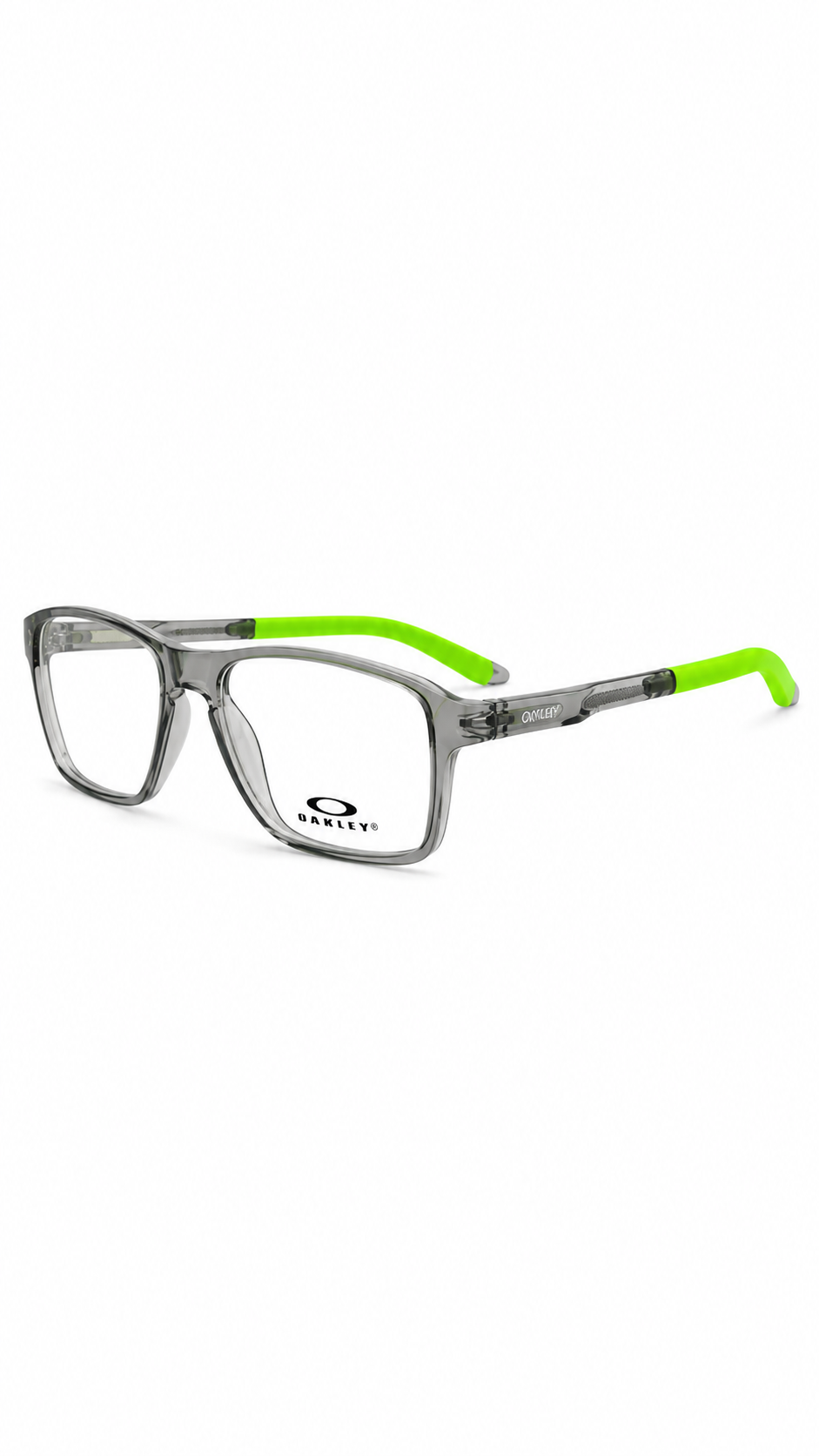 Oakley 9807 Translucent Smoke Grey & Neon Green Rectangular Eyeglasses (54mm)