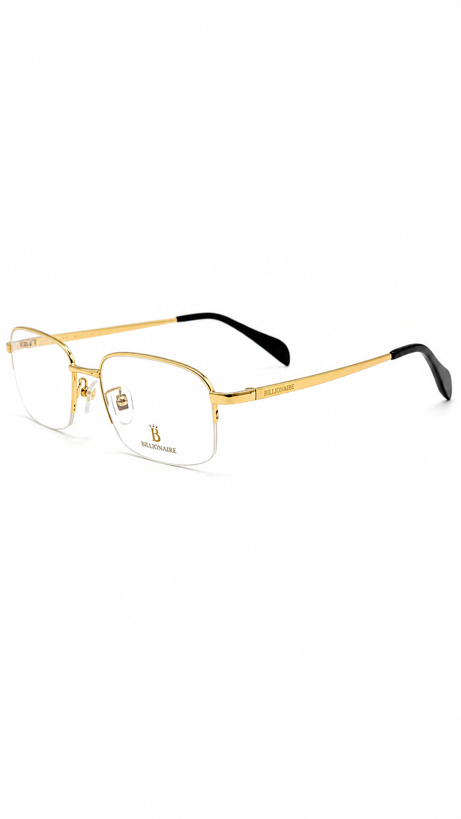 YINGHUANGBOJUE 6642 C1 Gold Beta-Titanium Half-Rim Eyeglasses (56mm)