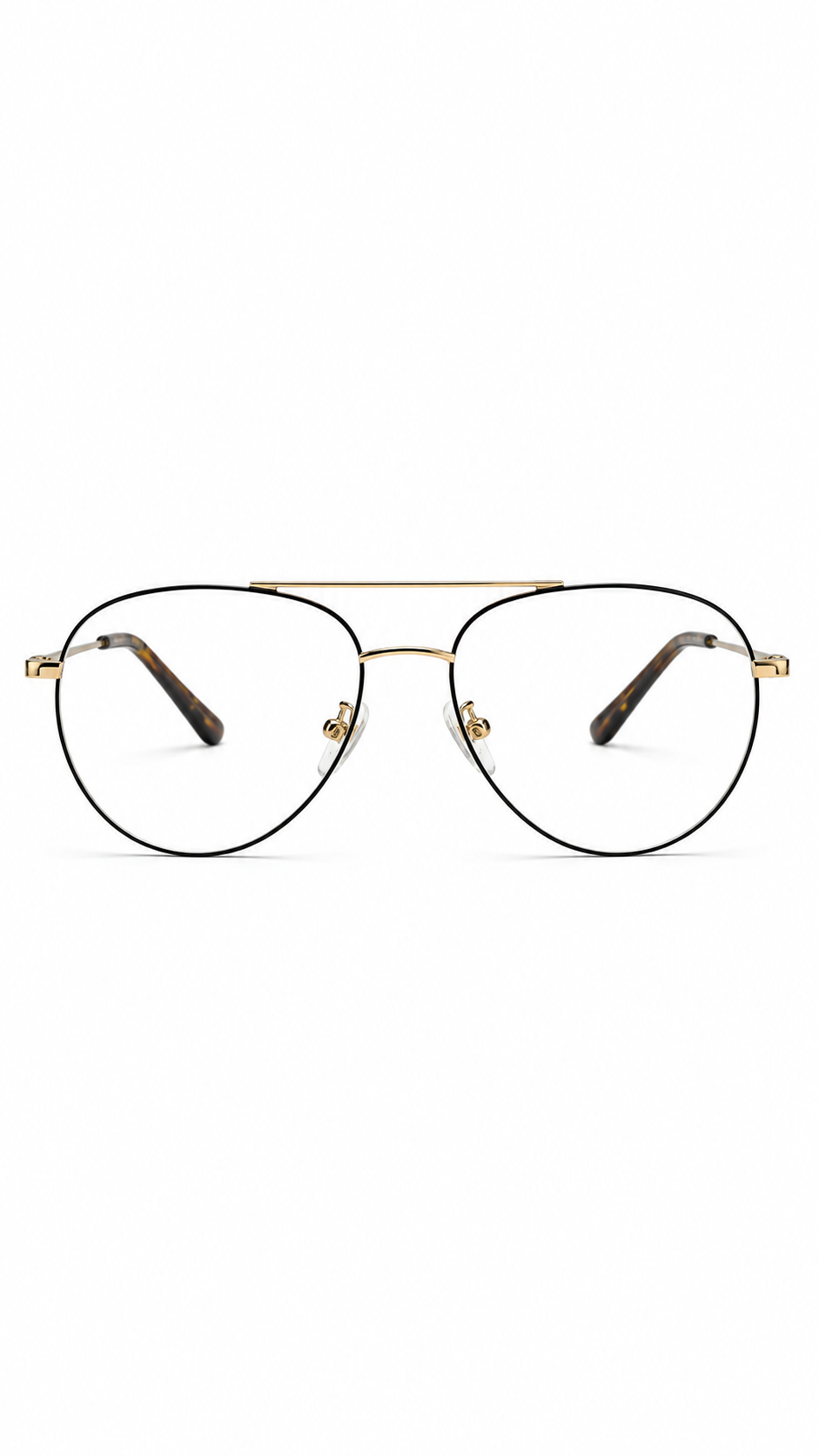 PO-1144 C3 Gold & Black Aviator Optical Frame (55mm)