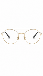 MA0002-300200-101 Gold Double-Bridge Round Aviator Eyeglasses