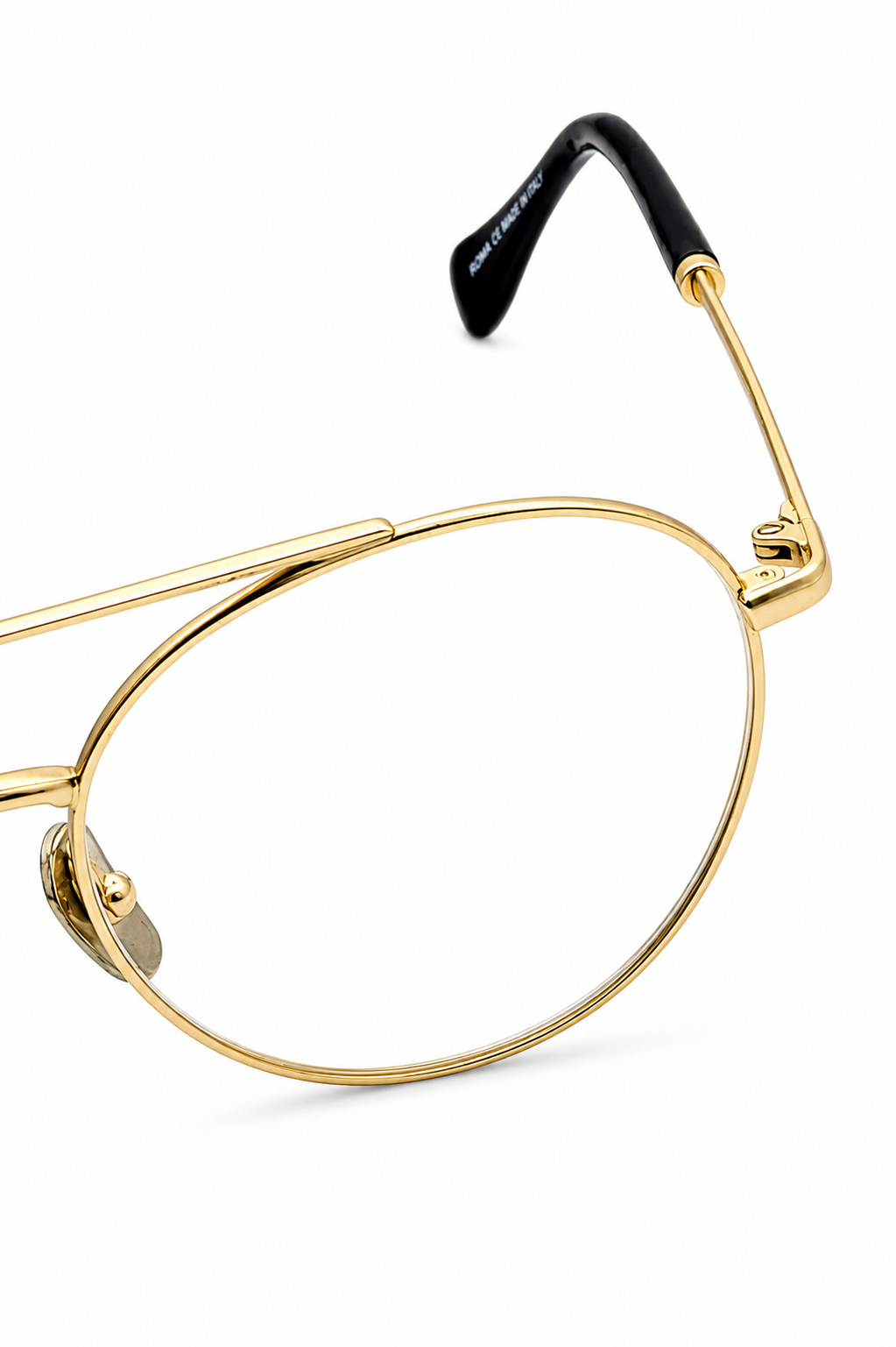 MA0002-300200-101 Gold Double-Bridge Round Aviator Eyeglasses