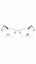 FFF Eyewear B-5001 Silver Rubber Titanium Half-Rim Eyeglasses (53mm)