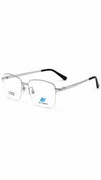 FFF Eyewear B-5001 Silver Rubber Titanium Half-Rim Eyeglasses (53mm)