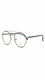 kkeullie K-812 Rose Gold & Black Double-Bridge Round Eyeglasses (51mm)