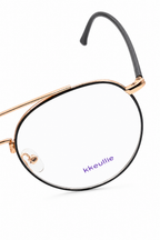 kkeullie K-812 Rose Gold & Black Double-Bridge Round Eyeglasses (51mm)