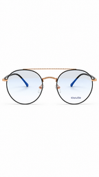 kkeullie K-812 Rose Gold & Black Double-Bridge Round Eyeglasses (51mm)