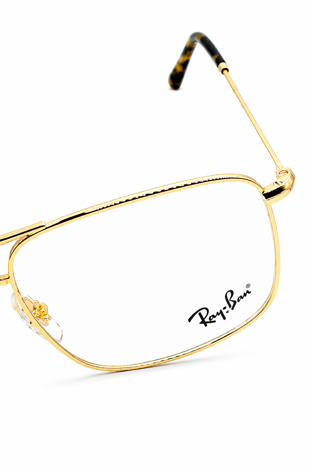 Ray-Ban RB 6434 2500 Gold Double-Bridge Navigator Eyeglasses (55mm)