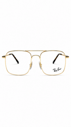 Ray-Ban RB 6434 2500 Gold Double-Bridge Navigator Eyeglasses (55mm)