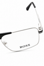 BOSS 18007 Silver & Black Double-Bridge Navigator Eyeglasses (54mm)
