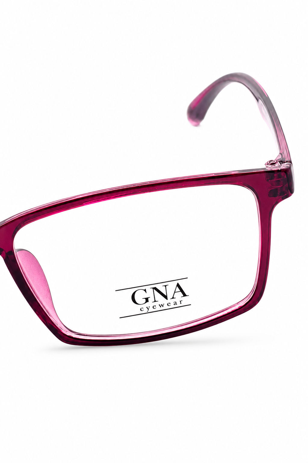 GNA Eyewear GNA-1014GH Translucent Burgundy Rectangular Glasses (55mm)