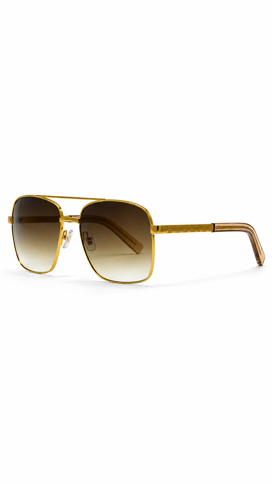 Louis Vuitton Attitude Pilot Sunglasses Gold Frame Brown Gradient Lenses Z0259U
