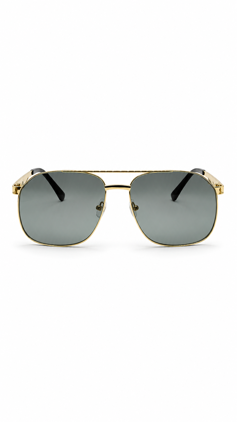 Gucci GG1224O 001 Gold Web Stripe Navigator Sunglasses (61mm)