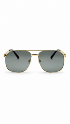 Gucci GG1224O 001 Gold Web Stripe Navigator Sunglasses (61mm)