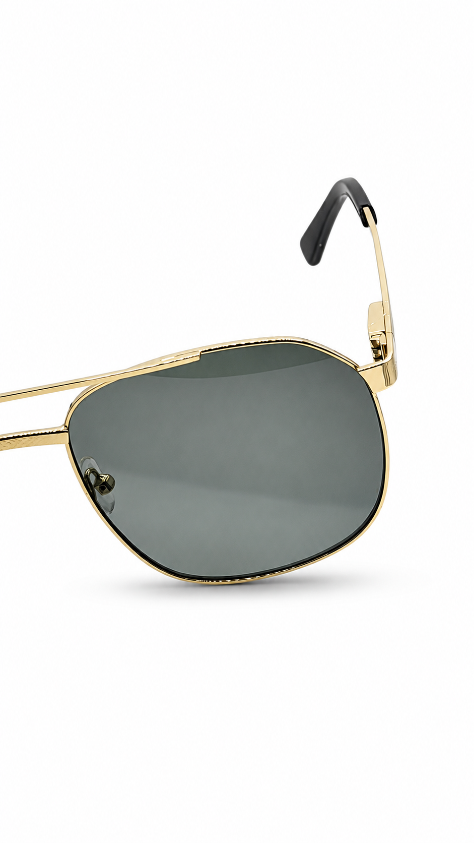 Gucci GG1224O 001 Gold Web Stripe Navigator Sunglasses (61mm)