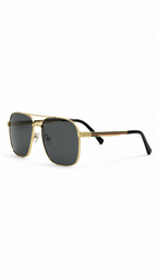 Gucci GG1224O 001 Gold Web Stripe Navigator Sunglasses (61mm)