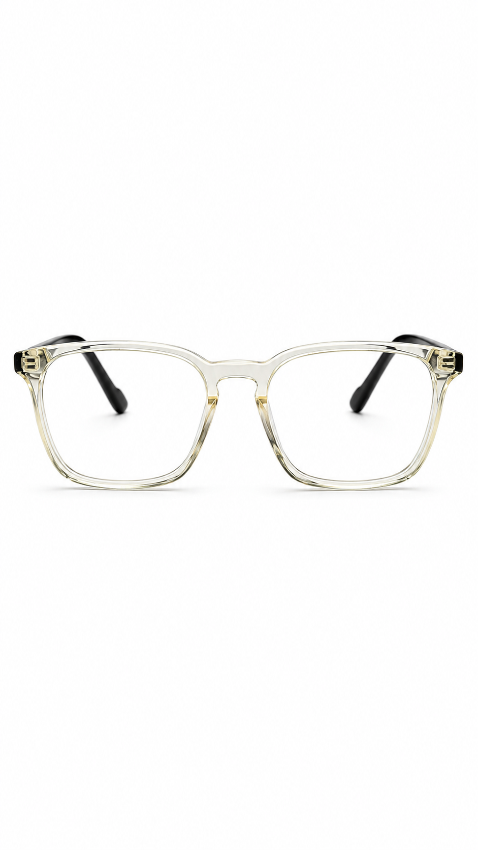 BA8023 C3 Crystal Clear & Black Square Optical Glasses (46-17-130)