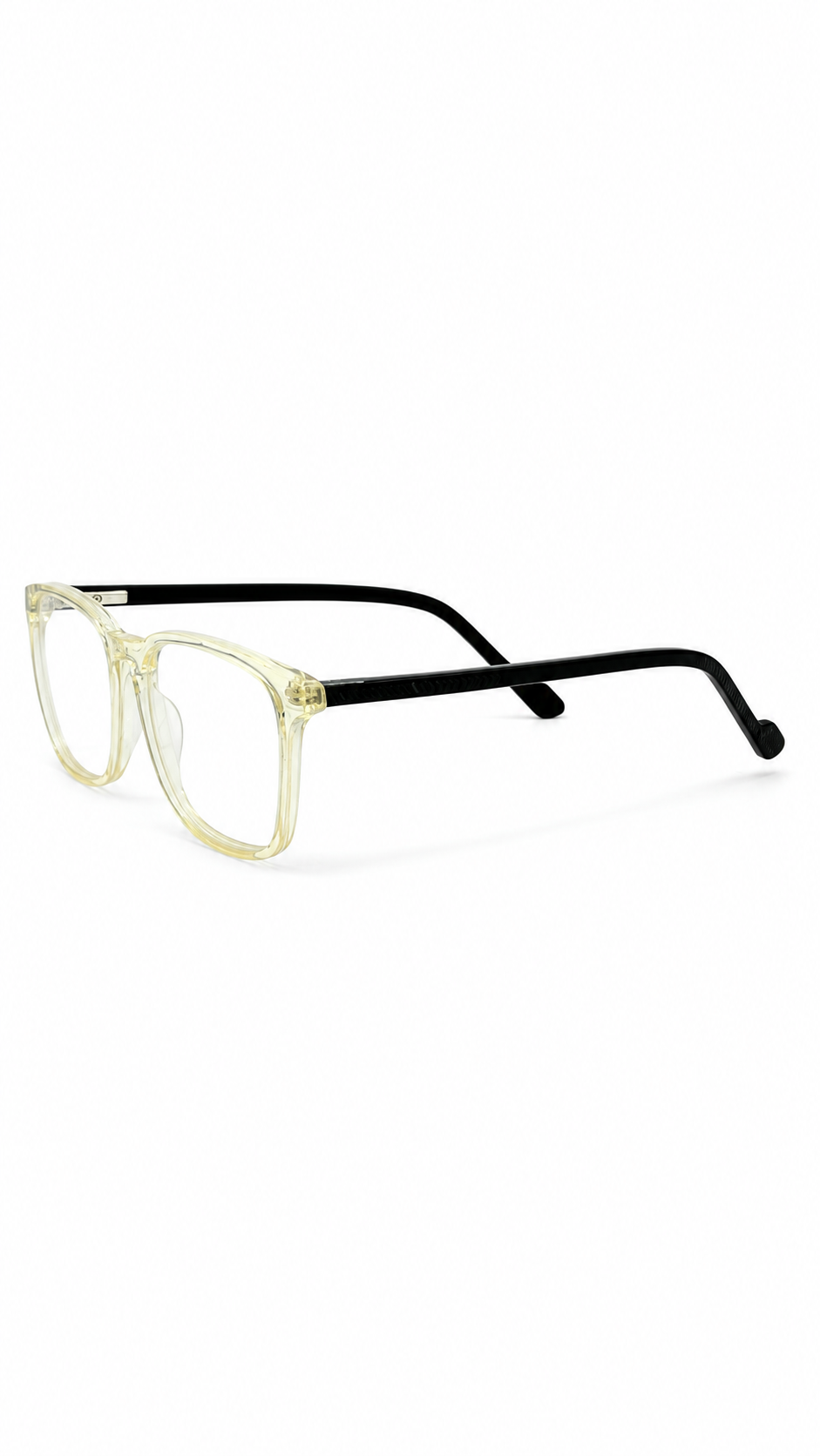 BA8023 C3 Crystal Clear & Black Square Optical Glasses (46-17-130)