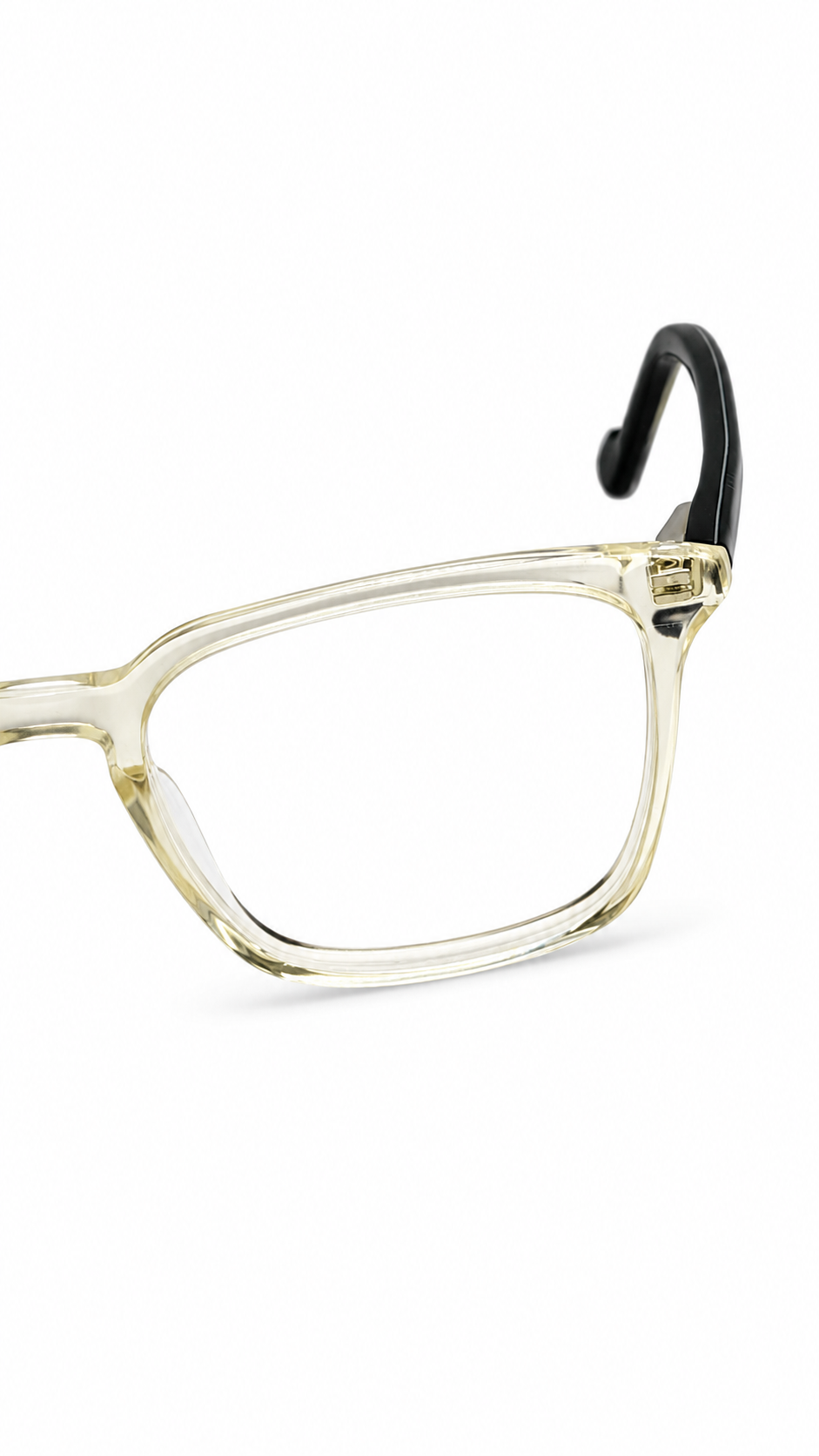 BA8023 C3 Crystal Clear & Black Square Optical Glasses (46-17-130)