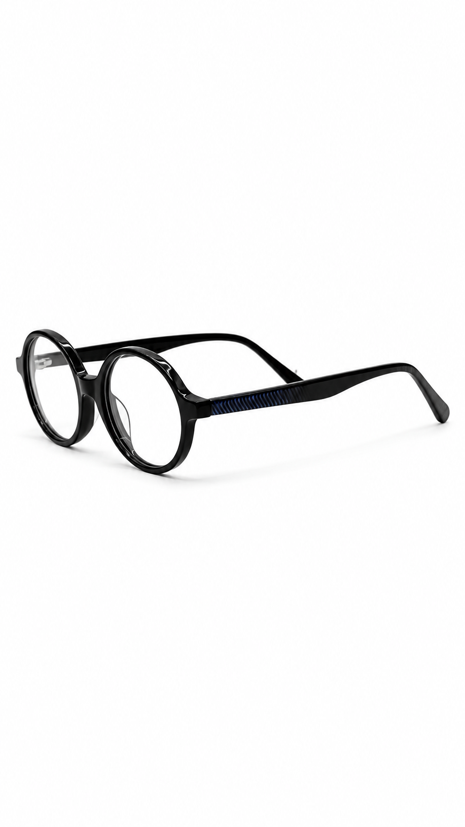 BA8022 C1 Glossy Black Round Optical Glasses (42-16-130)