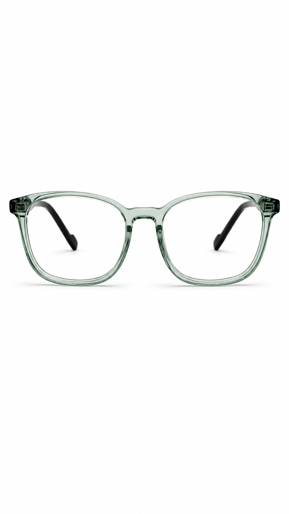 BA8011 C5 Translucent Mint Green & Black Square Optical Glasses (46-16-130)