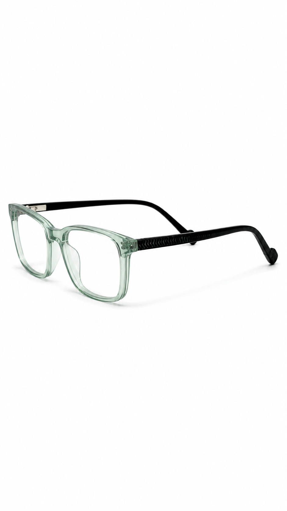 BA8011 C5 Translucent Mint Green & Black Square Optical Glasses (46-16-130)