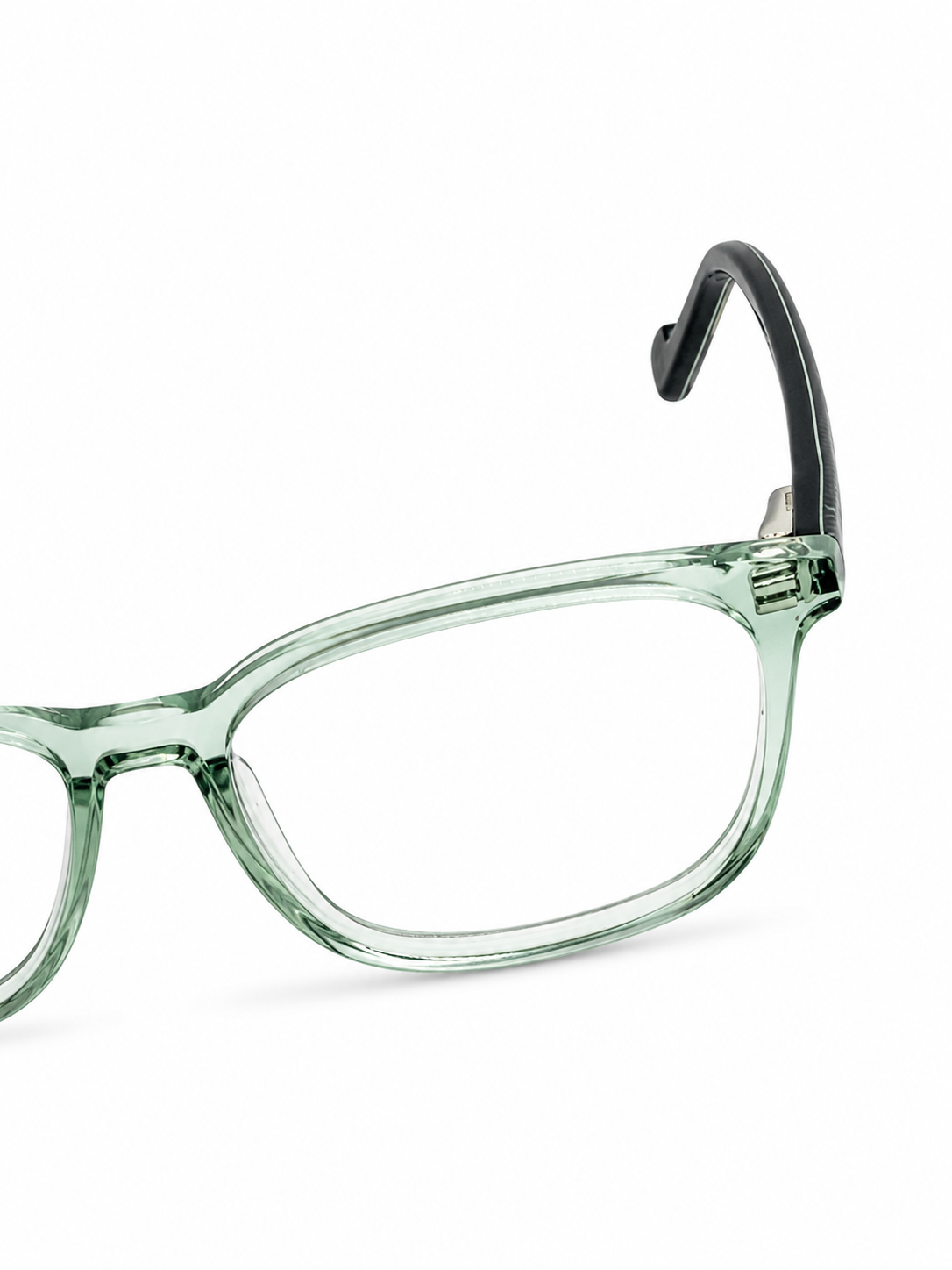 BA8011 C5 Translucent Mint Green & Black Square Optical Glasses (46-16-130)