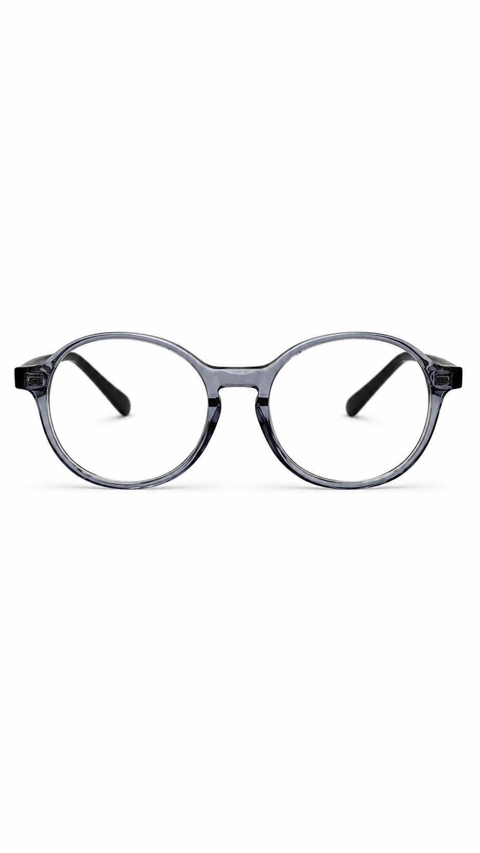 BA8020 C2 Translucent Grey & Black Round Optical Glasses (43-17-130)