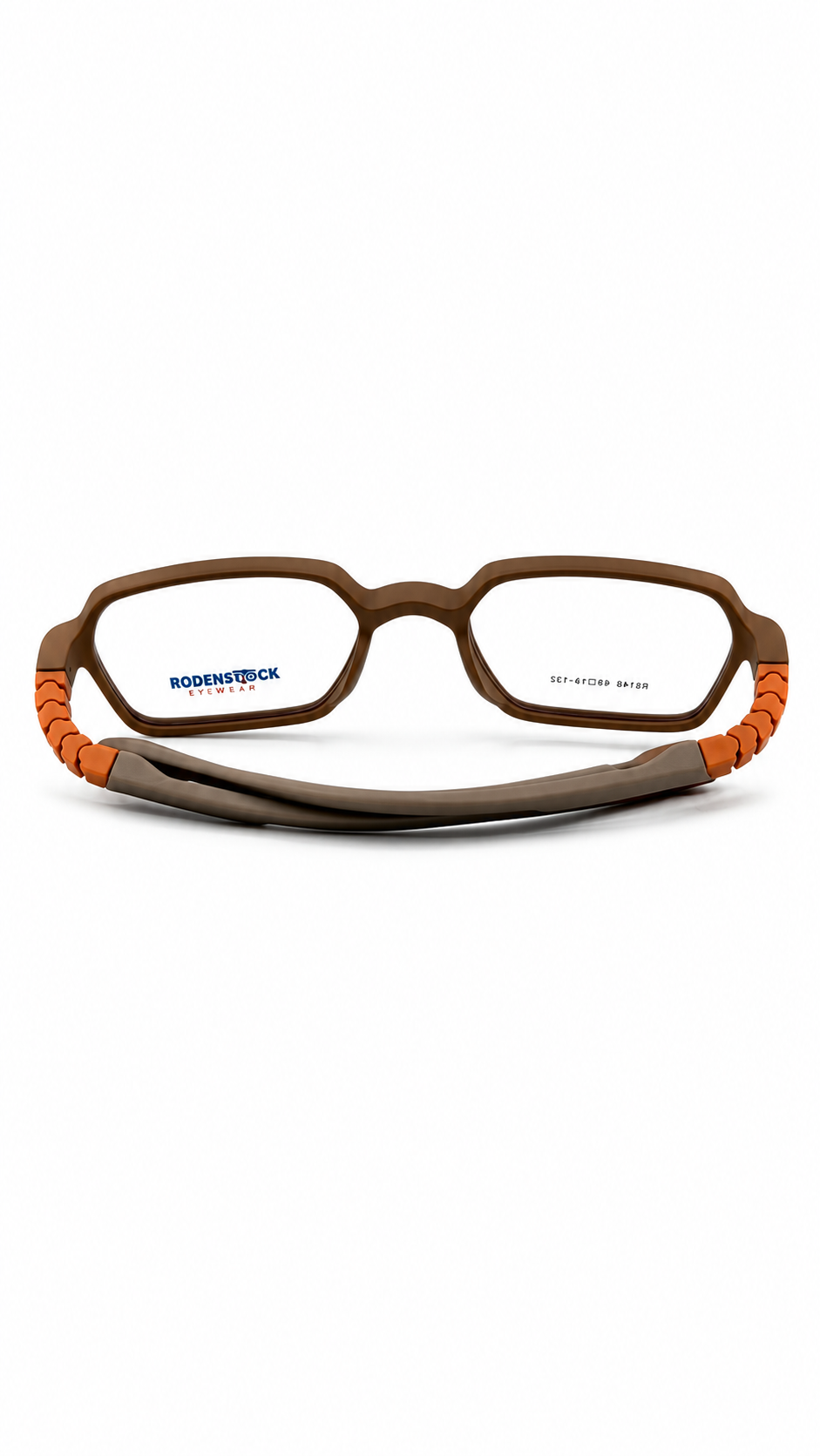 Secrositud 86146 Matte Brown & Orange Kids Flexible Rectangular Eyeglasses (45-18-132)