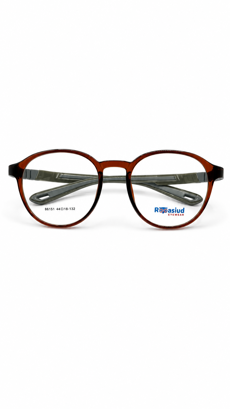 Secrositud 86151 Amber Brown & Olive Green Kids Flexible Oval Eyeglasses (44-18-132)