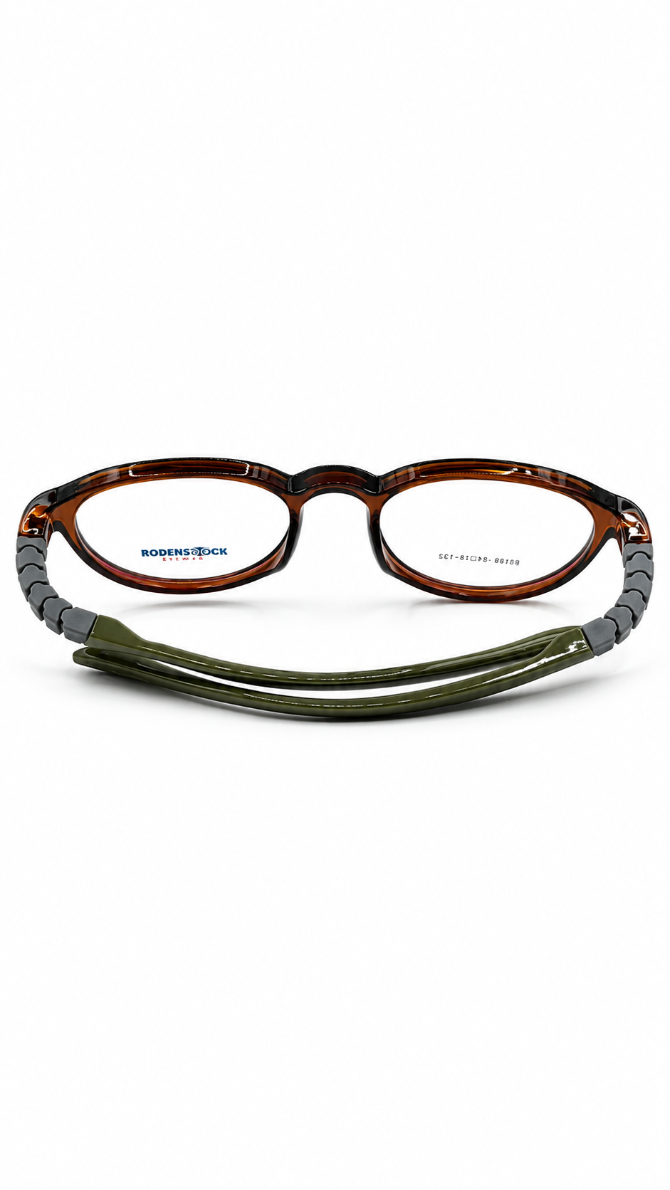 Secrositud 86151 Amber Brown & Olive Green Kids Flexible Oval Eyeglasses (44-18-132)
