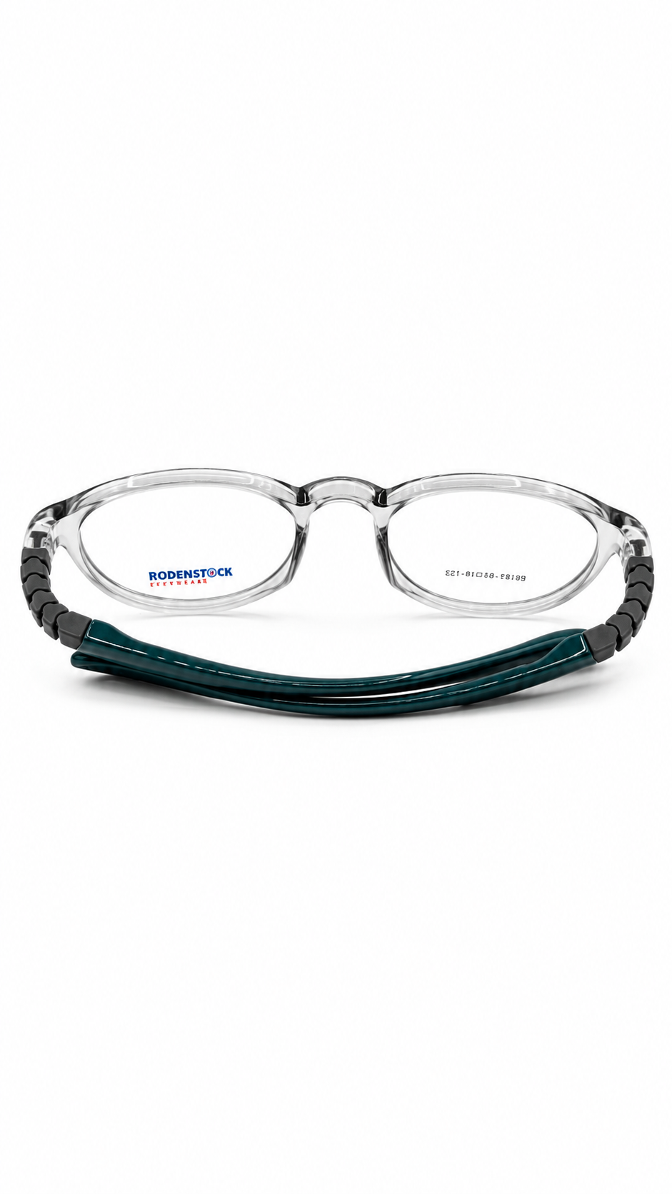 Secrositud 86151 Clear & Teal Green Kids Flexible Oval Eyeglasses (44-18-132)