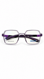 Secrositud 86146 Translucent Grey & Purple Kids Flexible Geometric Eyeglasses (45-18-132)