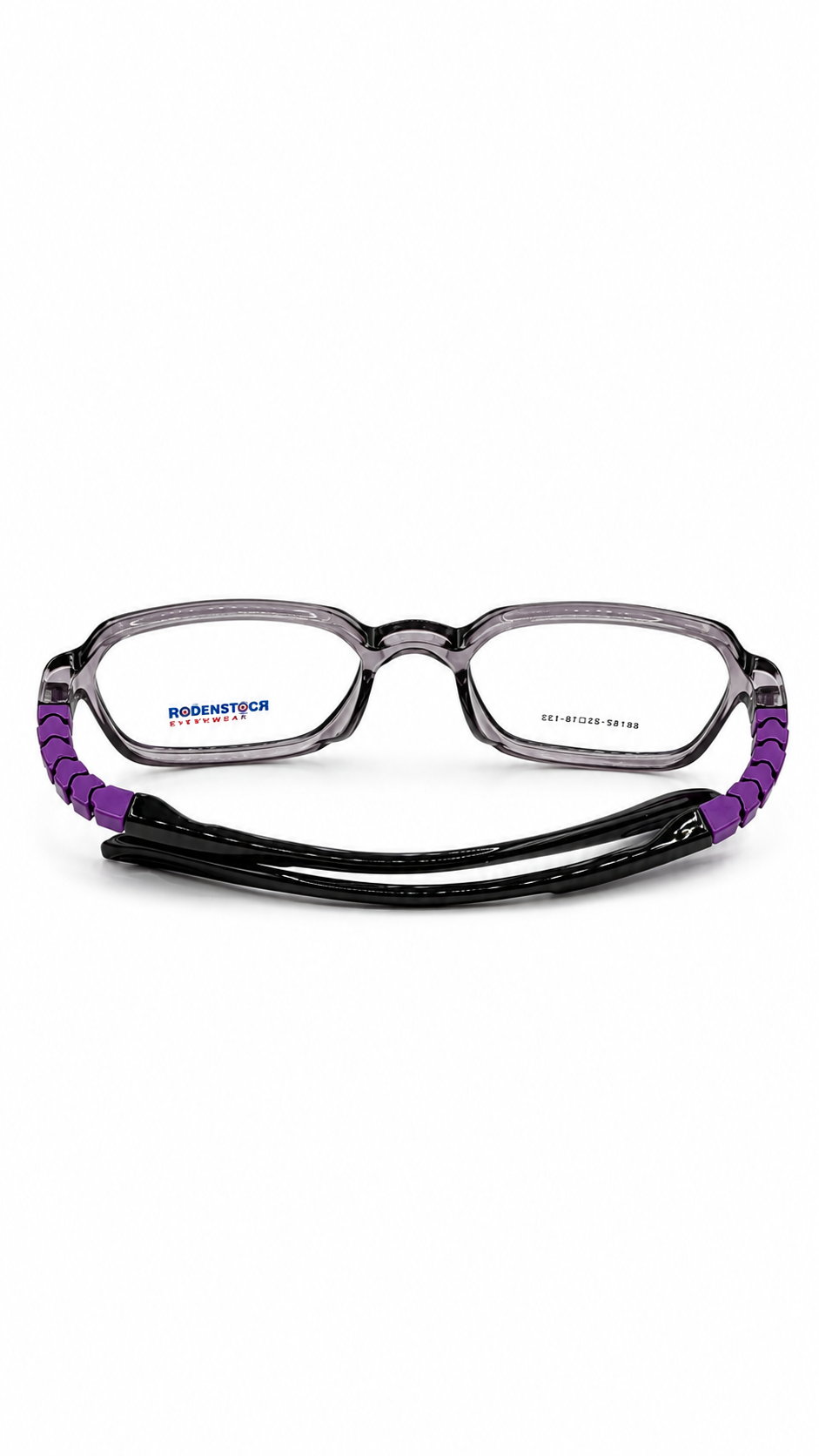 Secrositud 86146 Translucent Grey & Purple Kids Flexible Geometric Eyeglasses (45-18-132)