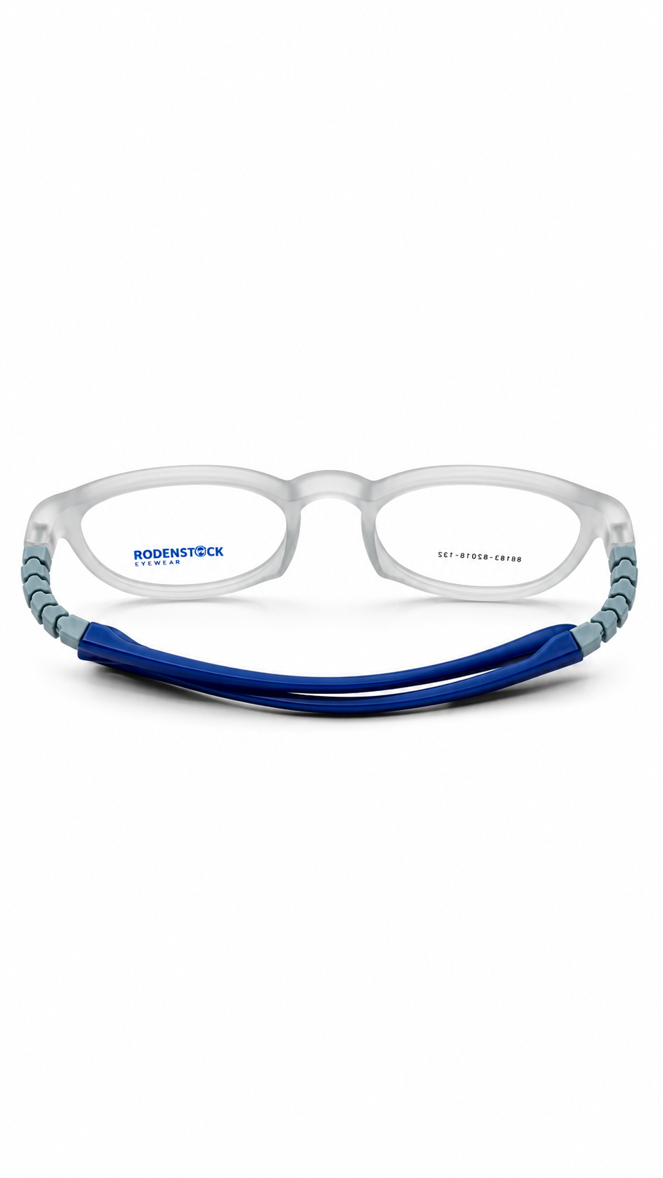Secrositud 86151 Frosted Clear & Royal Blue Kids Flexible Oval Eyeglasses (44-18-132)