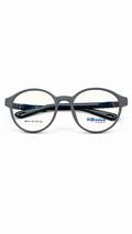 Secrositud 86147 Matte Dark Grey & Blue Kids Flexible Round Eyeglasses (47-18-132)