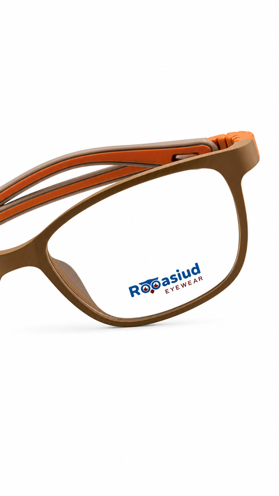 Secrositud 86144 Matte Olive & Orange Kids Flexible Rectangular Eyeglasses (46-18-132)
