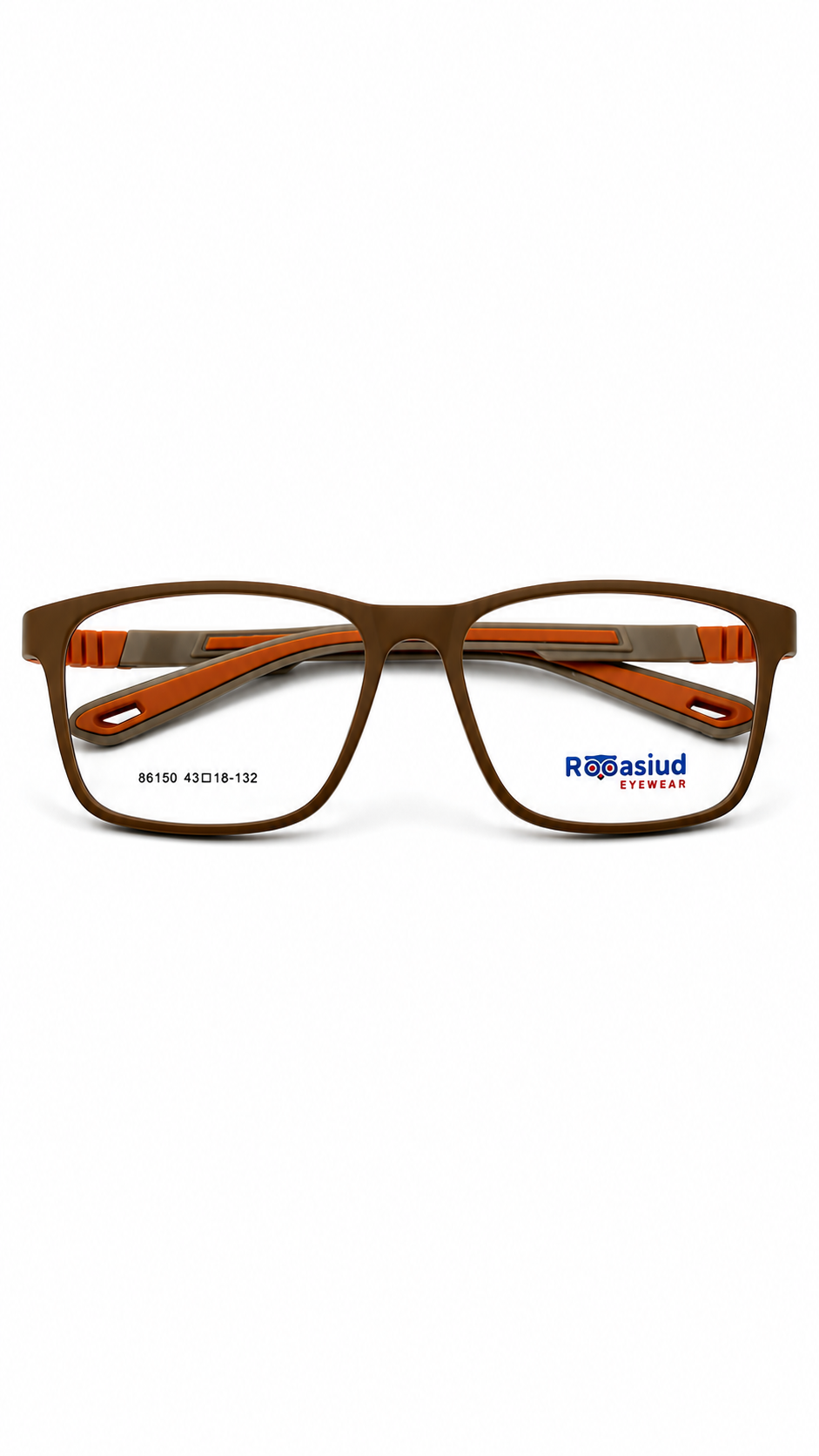 Secrositud 86150 Matte Olive & Orange Kids Flexible Rectangular Eyeglasses (43-18-132)