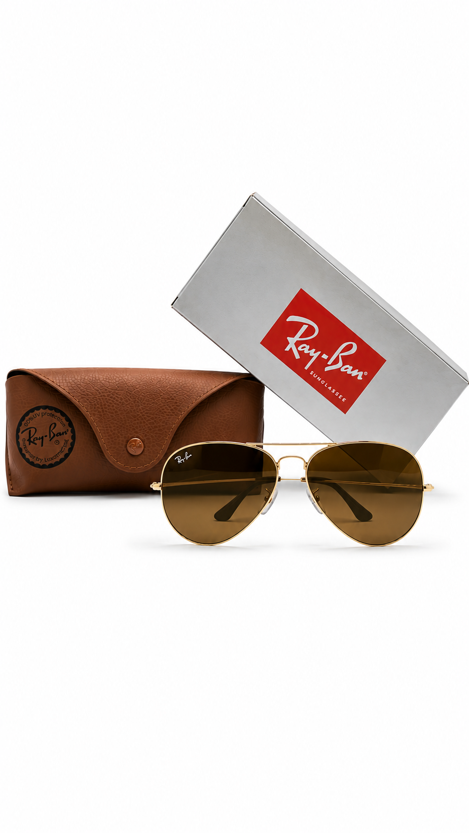 Ray-Ban RB3025 001/33 Gold Aviator Large Metal 58mm Brown Lens Sunglasses