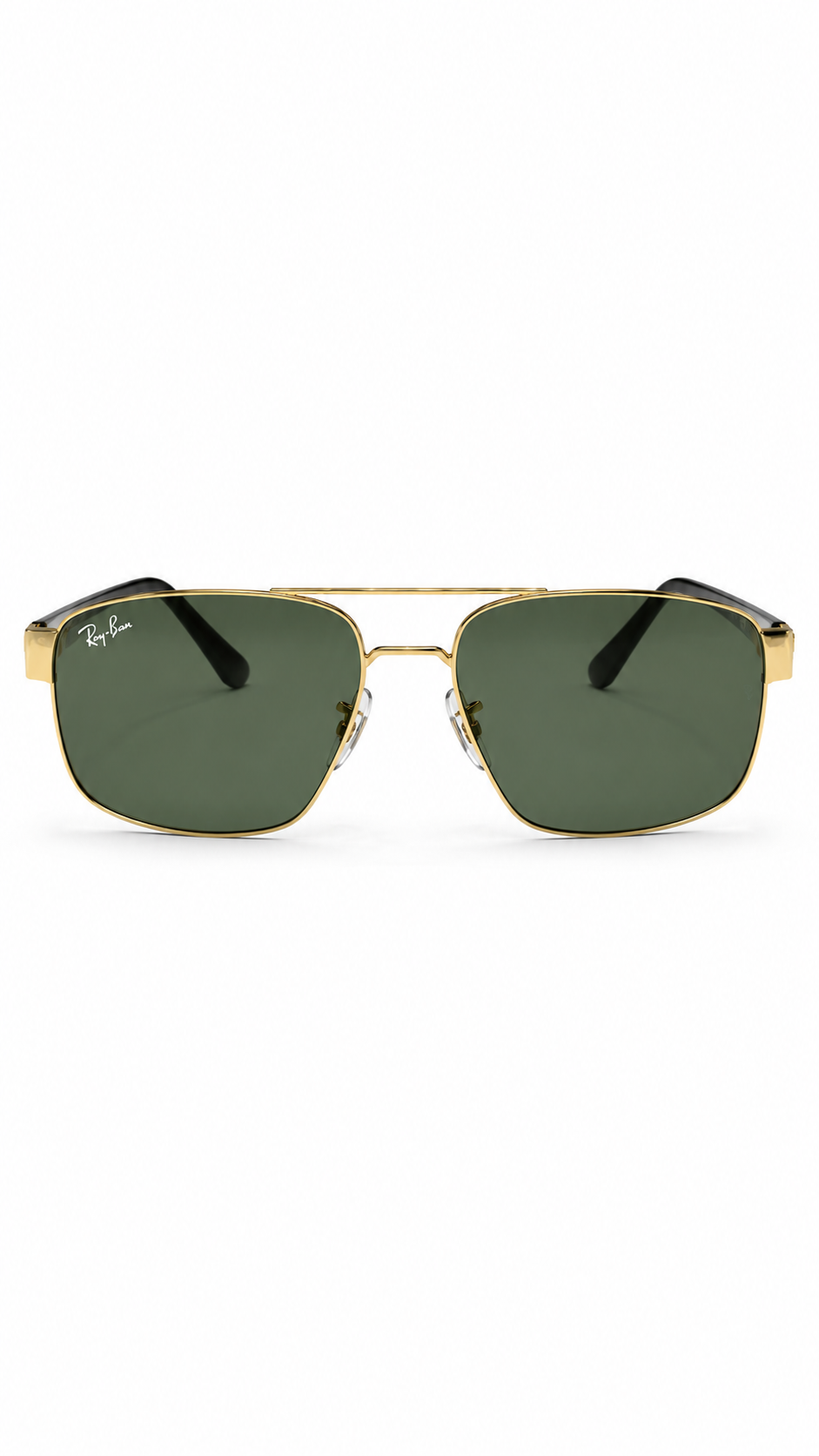 Ray-Ban RB3663 001/31 Gold Metal Double Bridge 60mm Green Lens Sunglasses