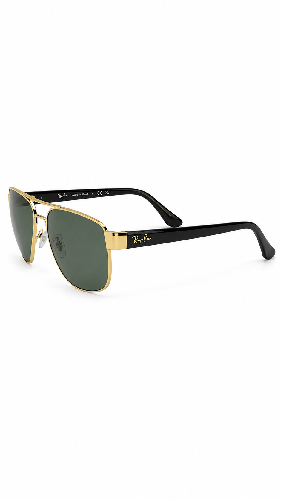 Ray-Ban RB3663 001/31 Gold Metal Double Bridge 60mm Green Lens Sunglasses